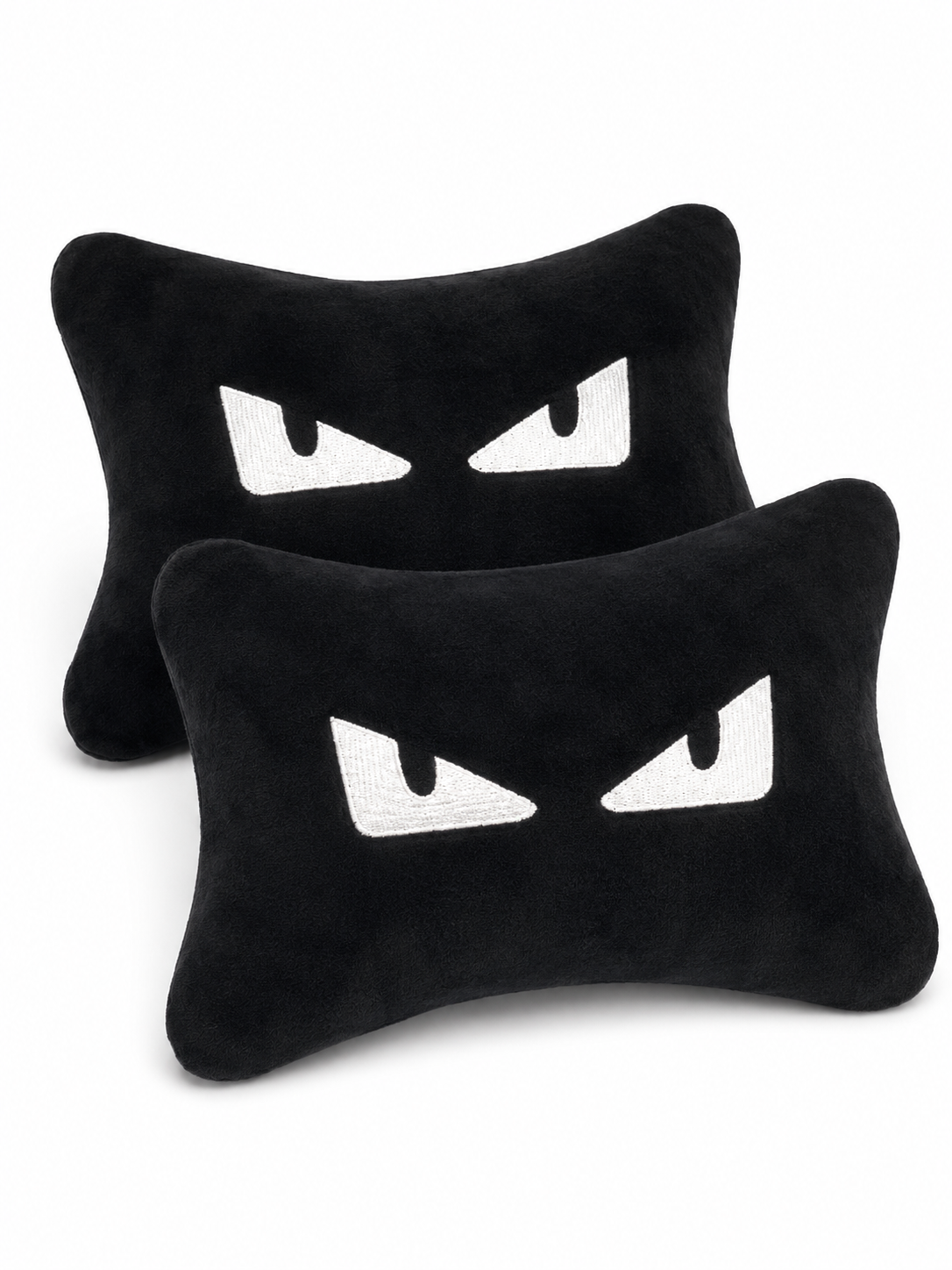 X2 White Suede Fendi Car Neck Pillows