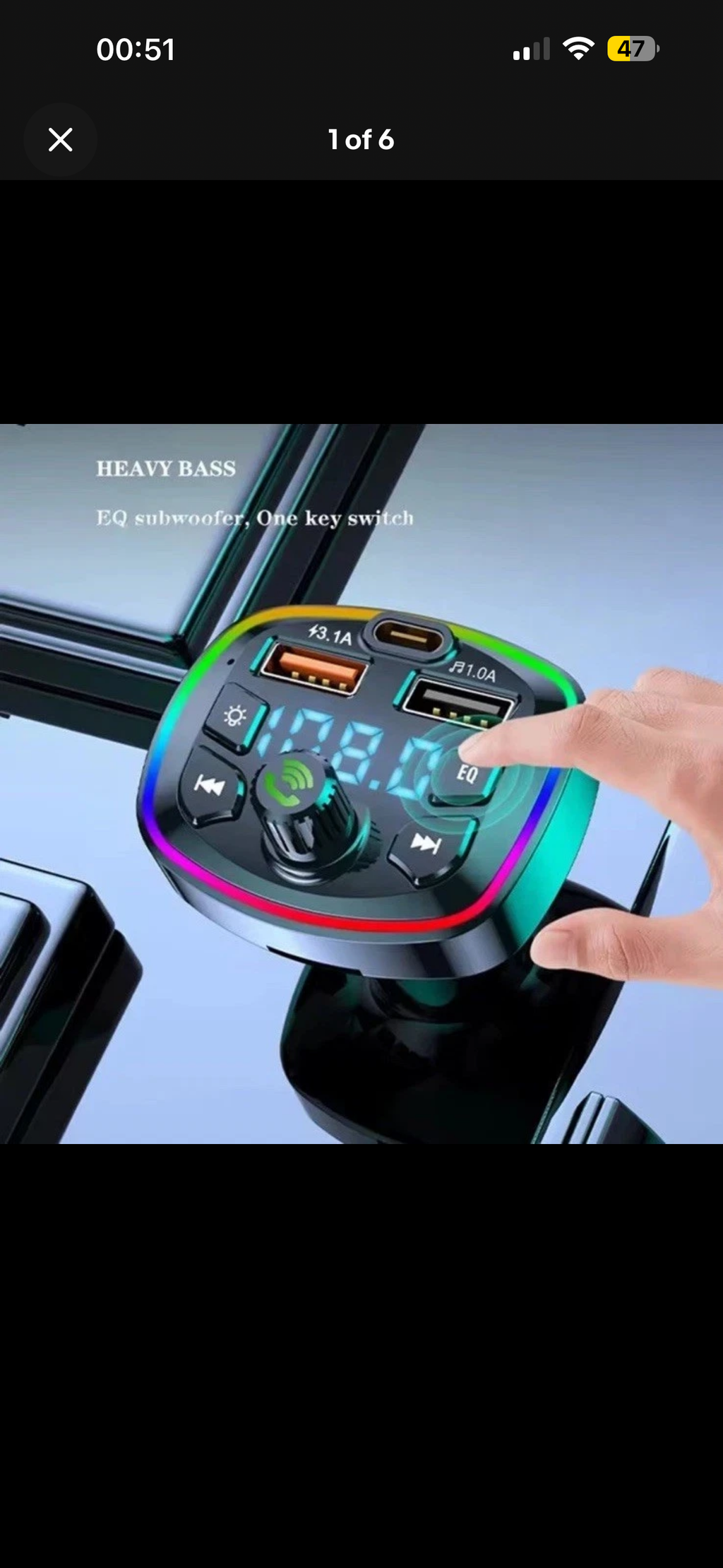 Bluetooth FM Transmitter for Car – Wireless Car Radio Adapter with Hands-Free Calling, USB Fast Charger & Bluetooth 5.0