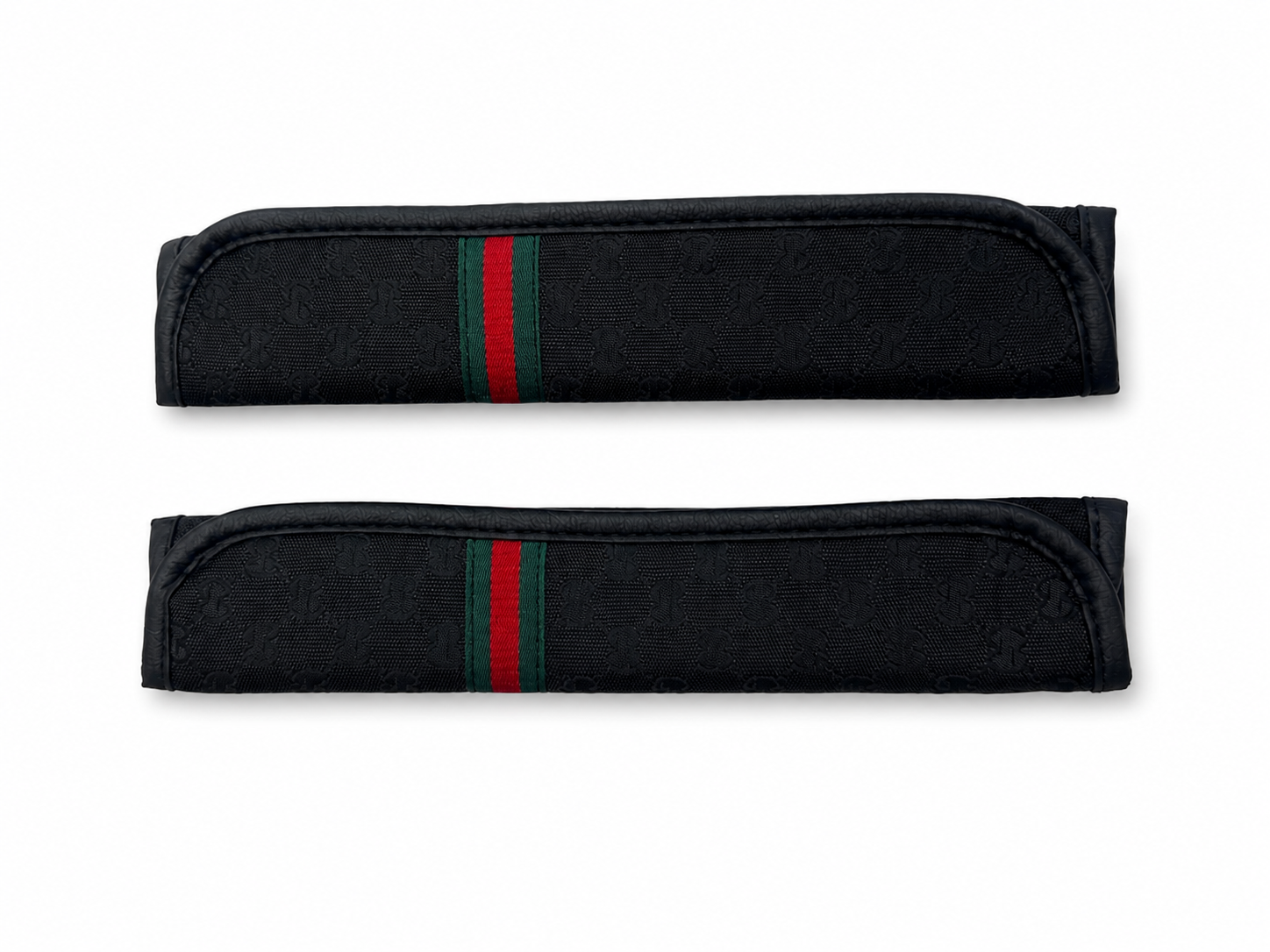 Black Gucci X2 Seatbelt Straps
