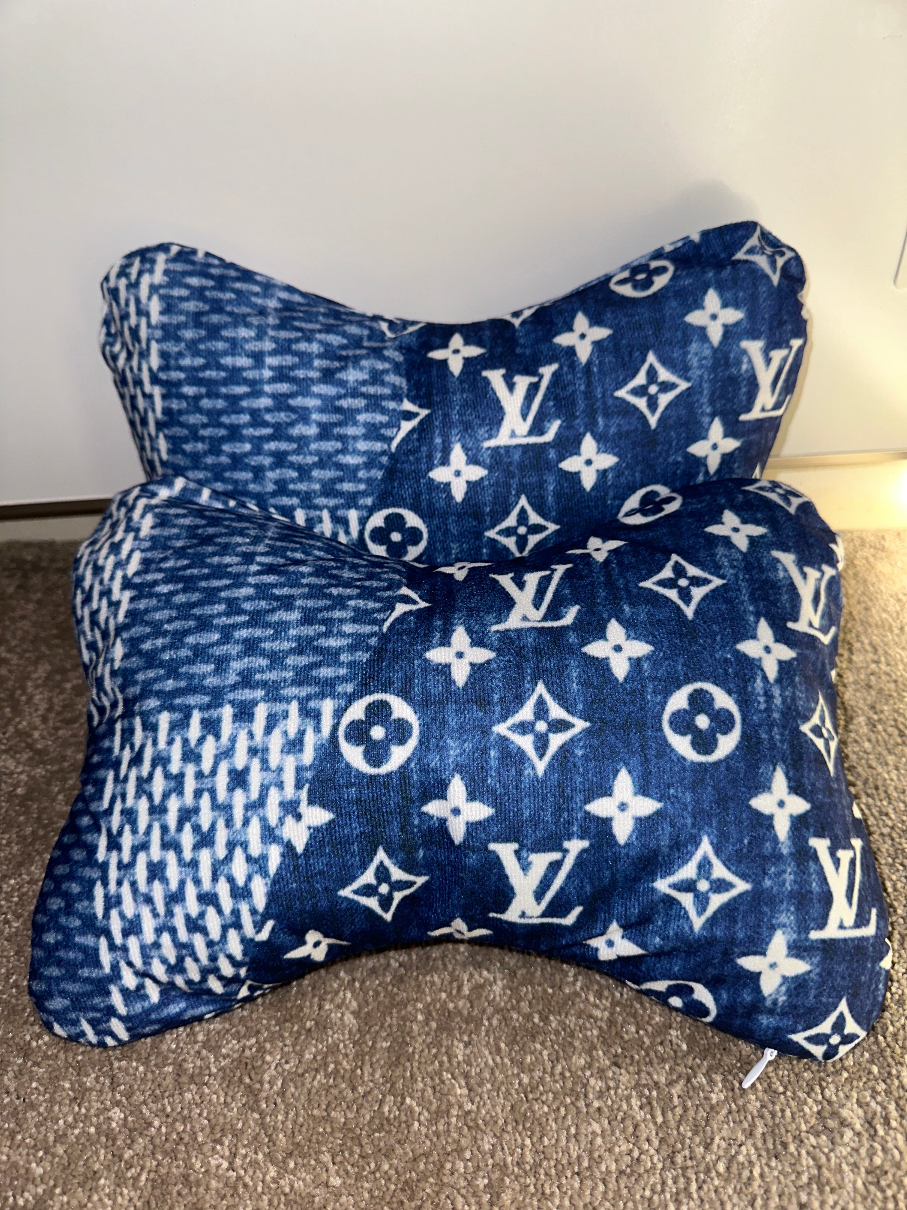 X2 Blue LVCar Neck Designer Pillows