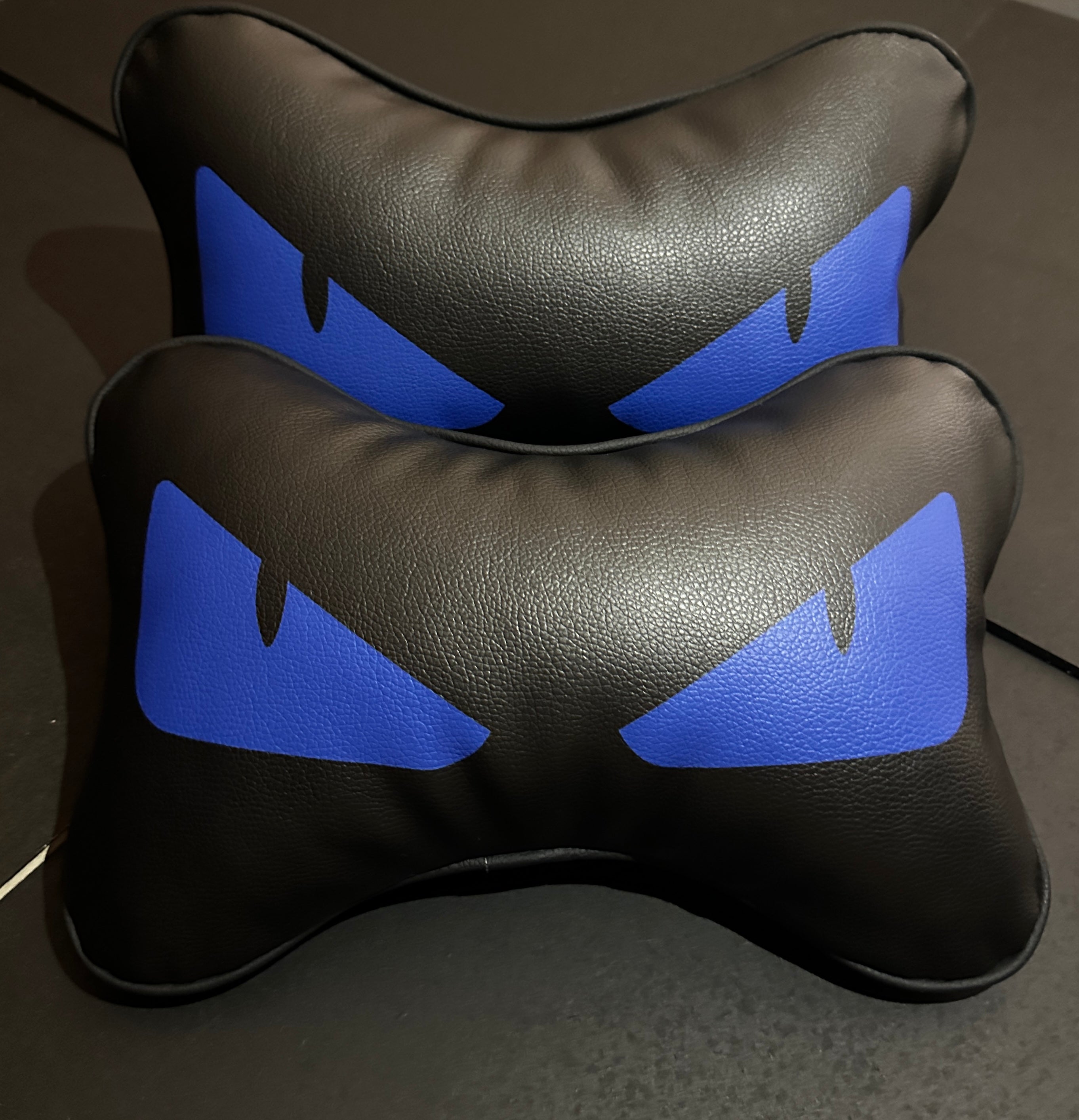 X2 Blue Devil Eye FENDl Car Neck Designer Pillows