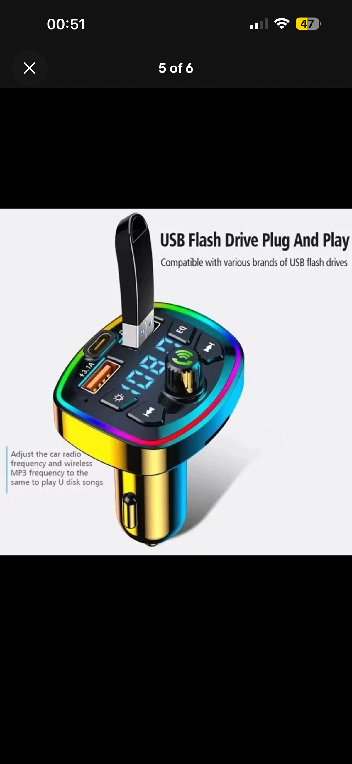 Bluetooth FM Transmitter for Car – Wireless Car Radio Adapter with Hands-Free Calling, USB Fast Charger & Bluetooth 5.0