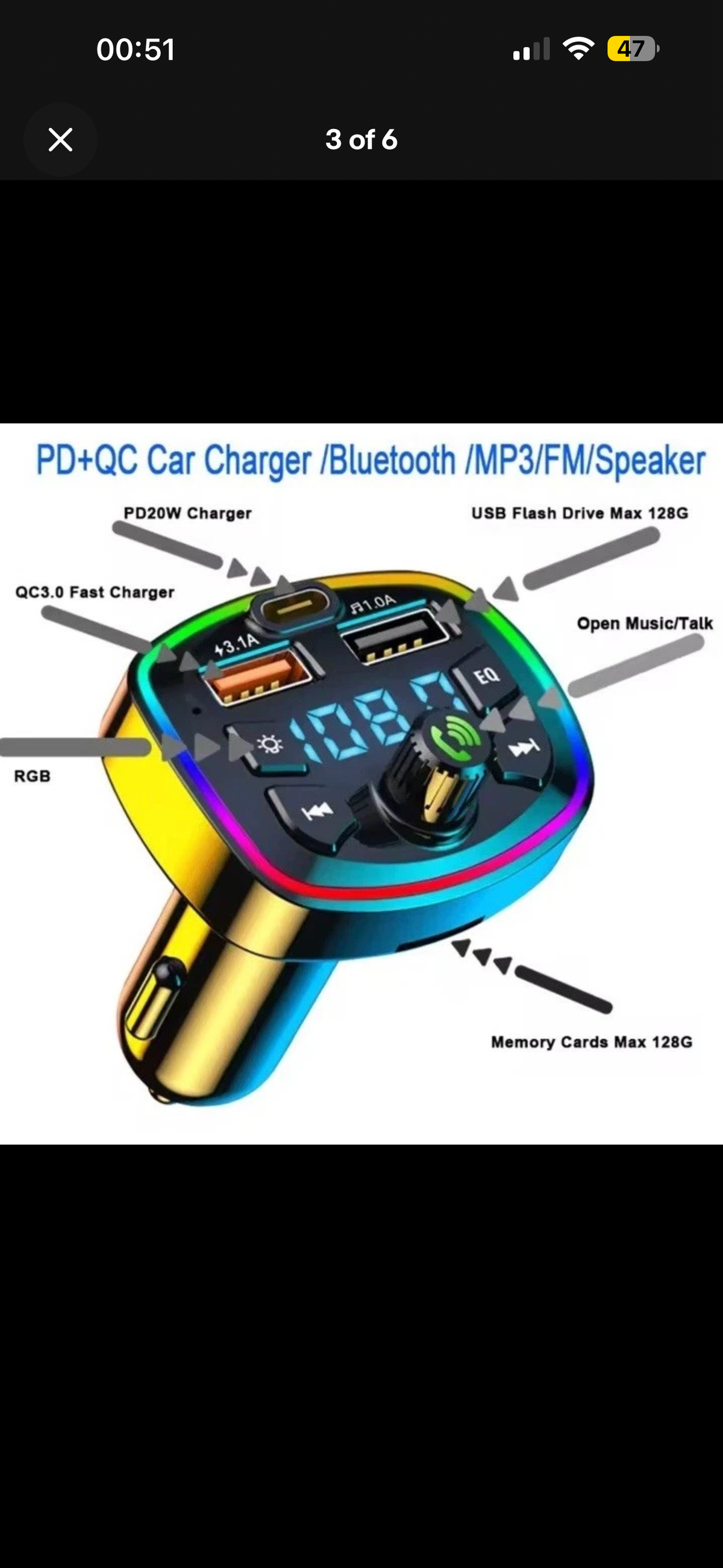 Bluetooth FM Transmitter for Car – Wireless Car Radio Adapter with Hands-Free Calling, USB Fast Charger & Bluetooth 5.0