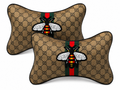 X2 Gold Brown Gucci Car Neck Pillows