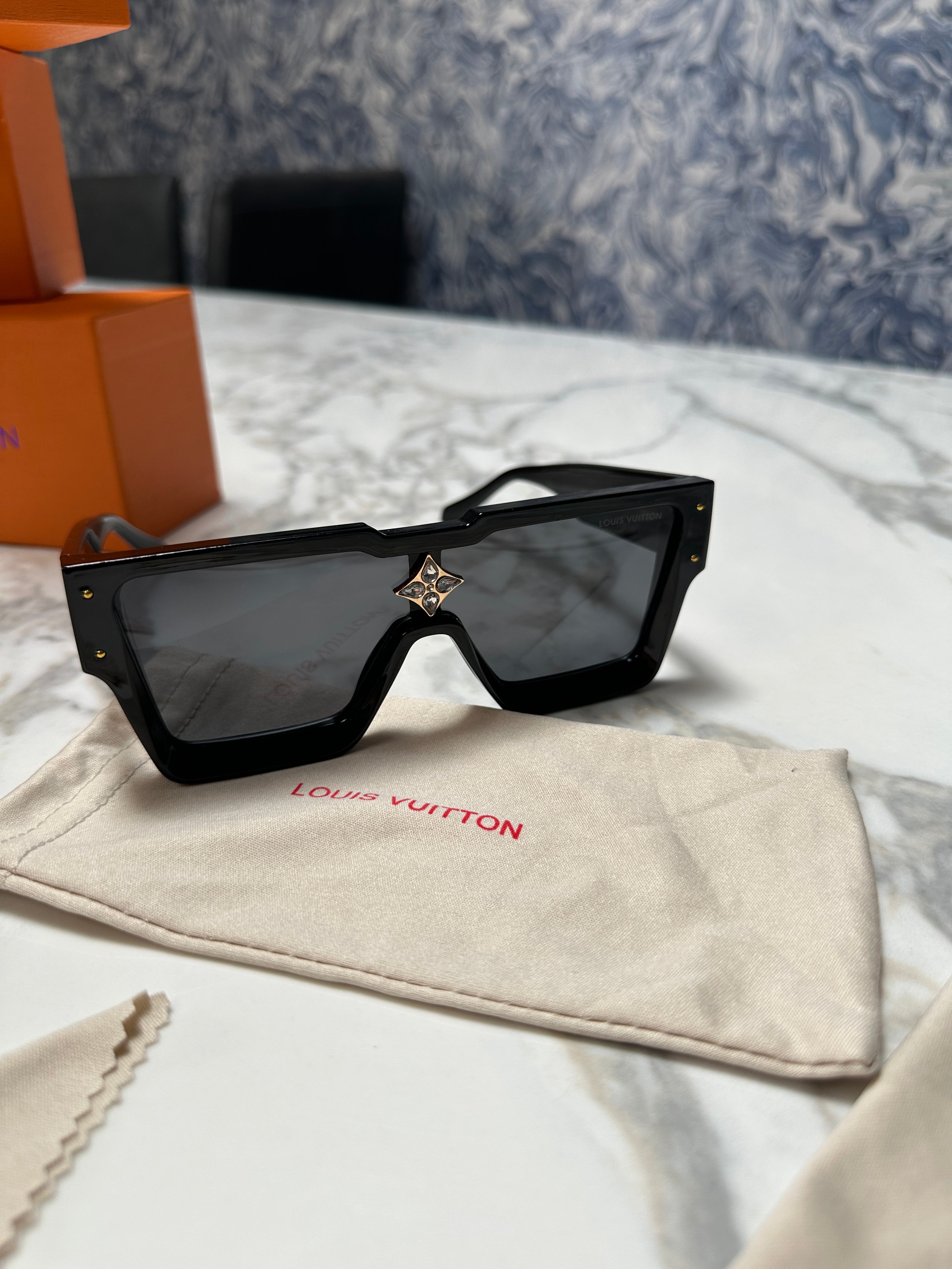 Black LV Cyclone Sunglasses