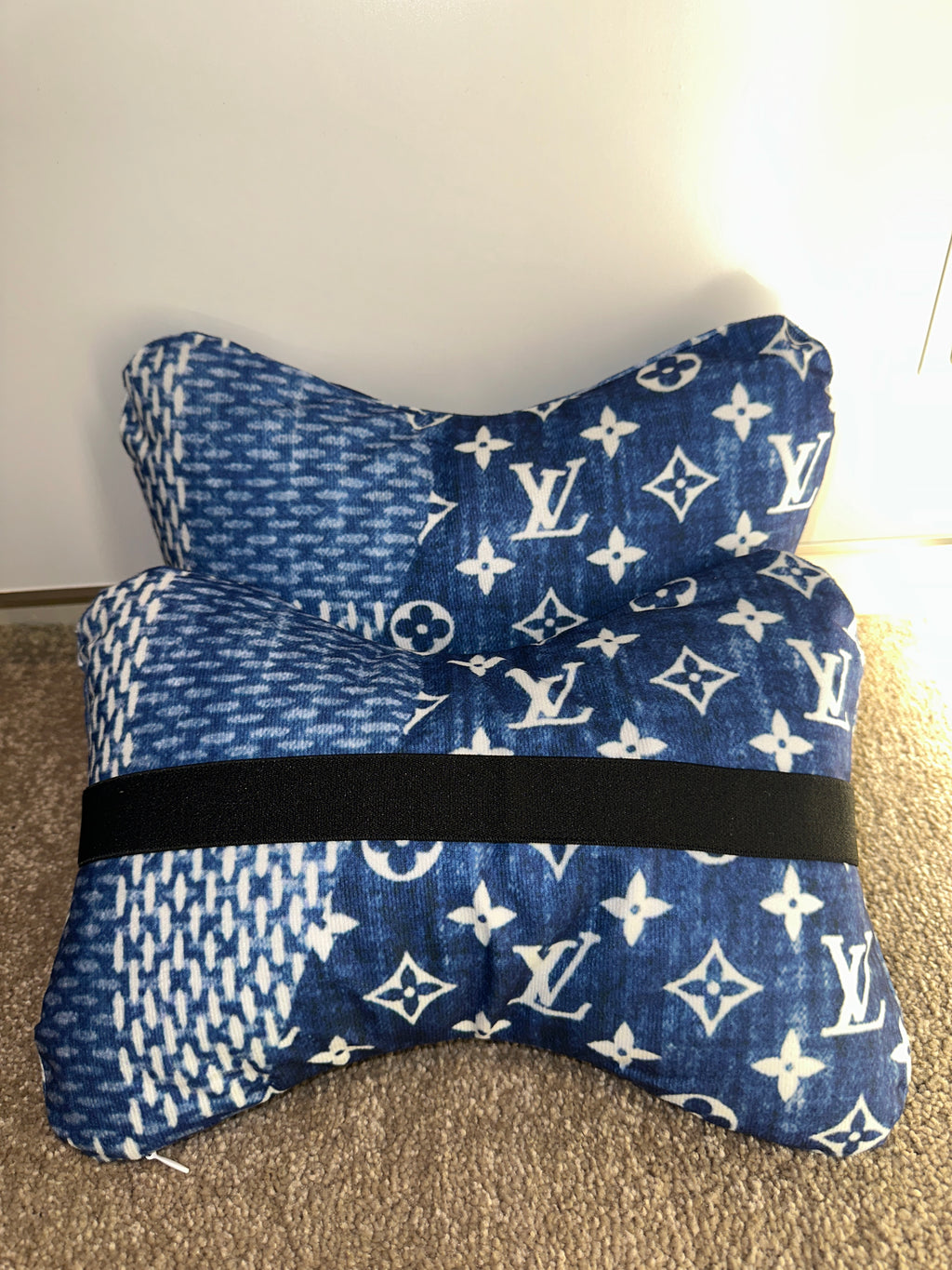 X2 Blue LV Car Neck Designer Pillows