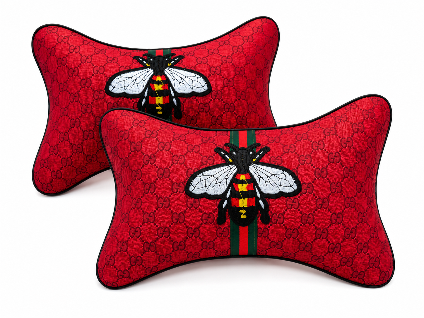 X2 Red Gucci Car Neck Pillows