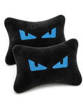 X2 Blue Suede Fendi Car Neck Pillows