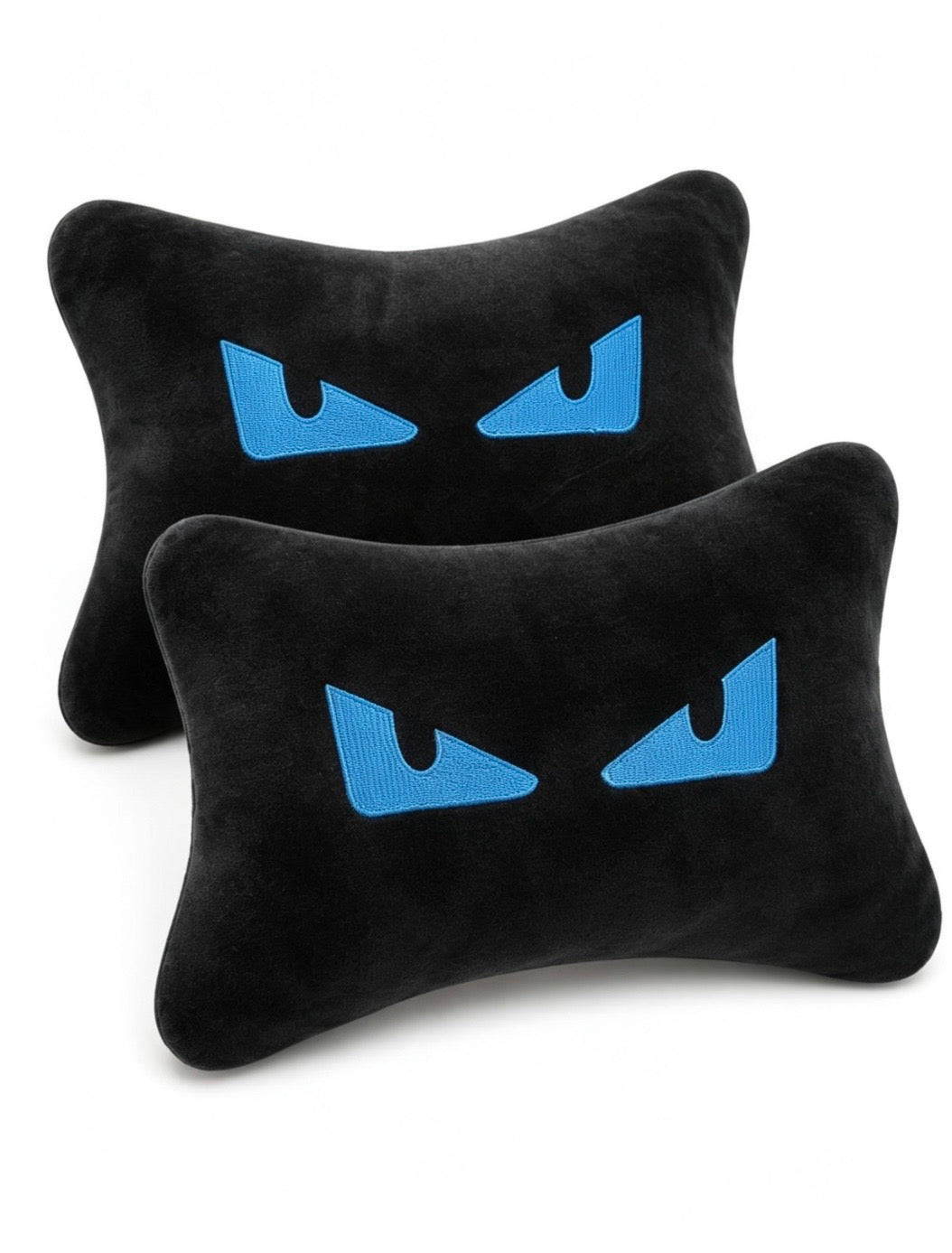 X2 Blue Suede Fendi Car Neck Pillows