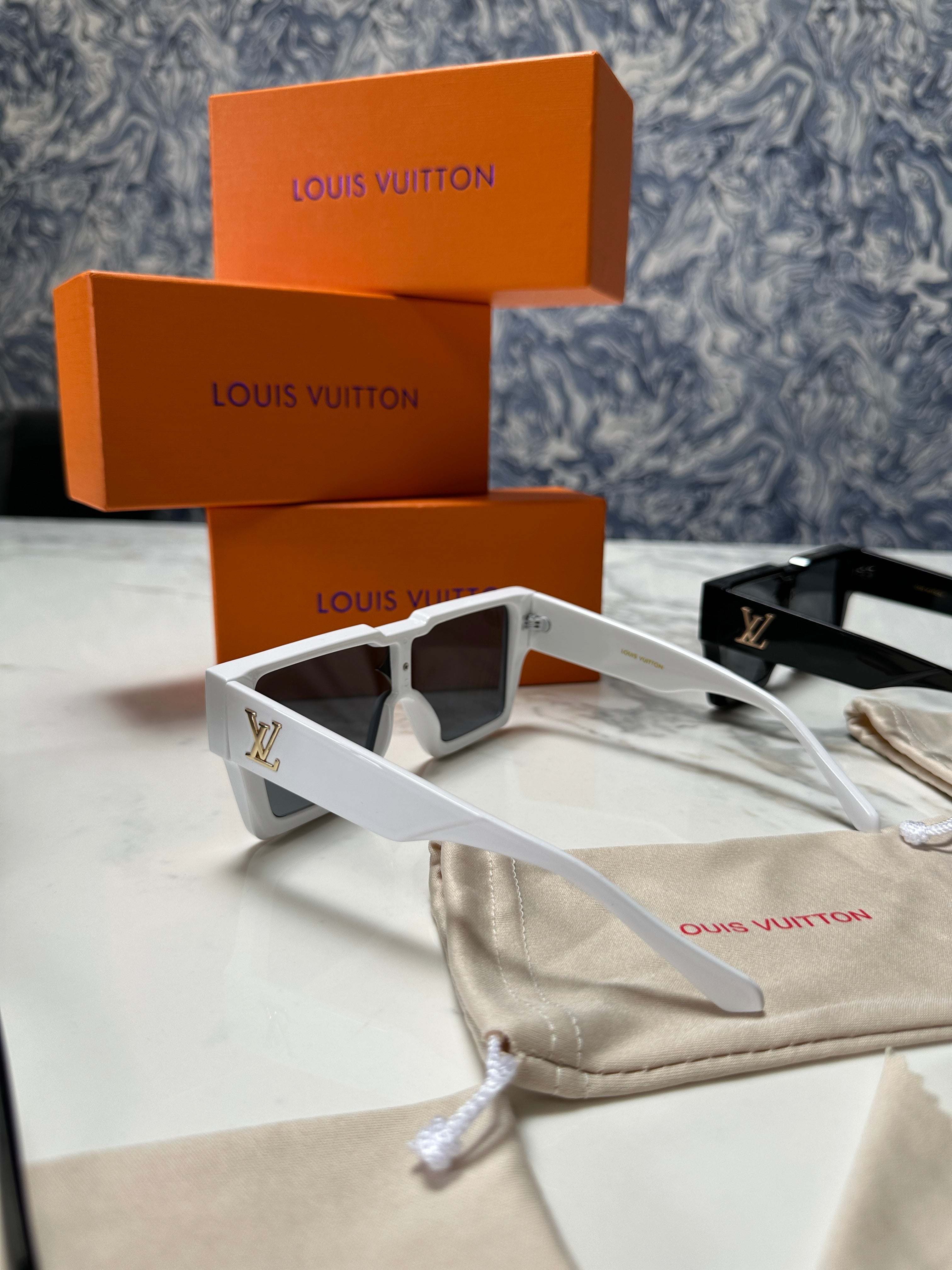 White  LV Cyclone Sunglasses
