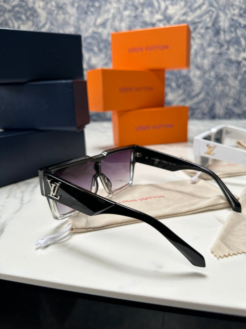 Black & Silver LV Cyclone Sunglasses