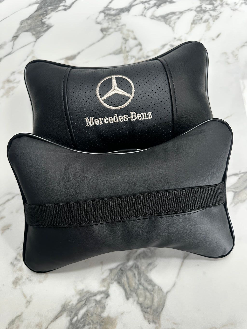 Black neck support cushions for BMW Mercedes or Audi seats