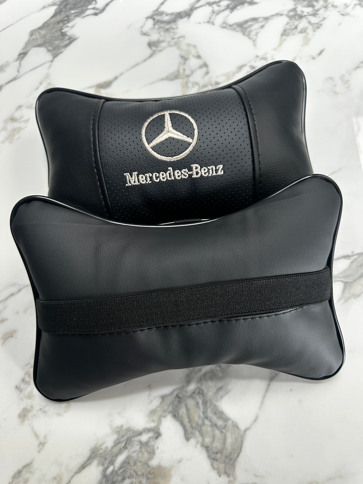 Black neck support cushions for BMW Mercedes or Audi seats