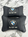 Black BMW car neck pillow pair for front headrests